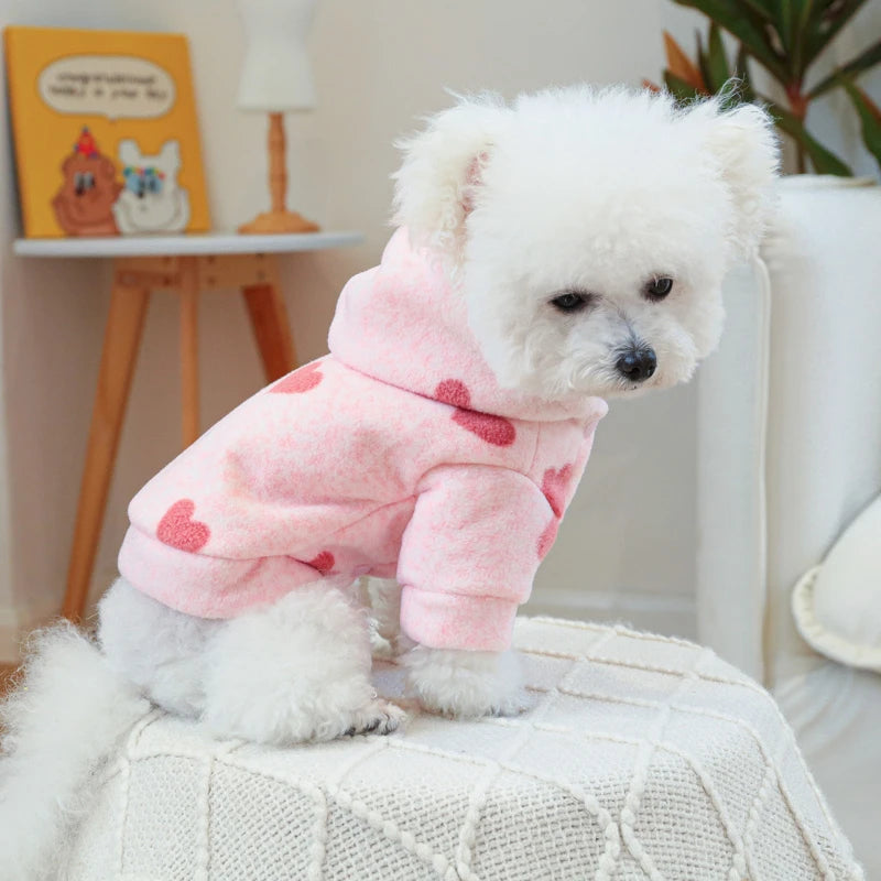 Pink love dog hoodie bulldog frances clothes dogs accessories clothes dog luxury pet clothes dog clothes winter pug dog jacket