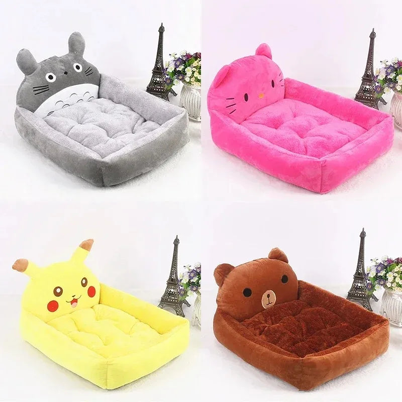 Dog Beds Cartoon Pet Bed Baskets Supplies Puppy Cushions Cats Medium Pets Products Cats Big Cushion Puppy Blanket Accessories