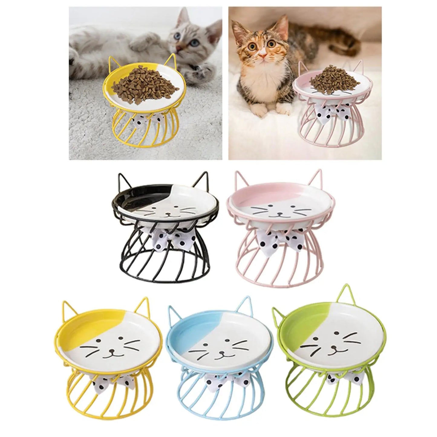 Cat Bowl Dog Bowl Pet Food Water Feeder Drinker Cat Raised Elevated Feeder