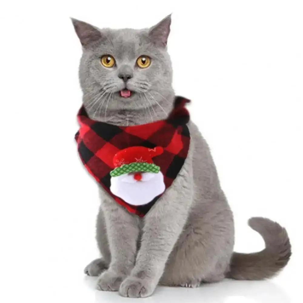 New Christmas Dogs Scarf Cartoon Gift Cat Triangle Towel Decoration Holiday Puppy Bandanas