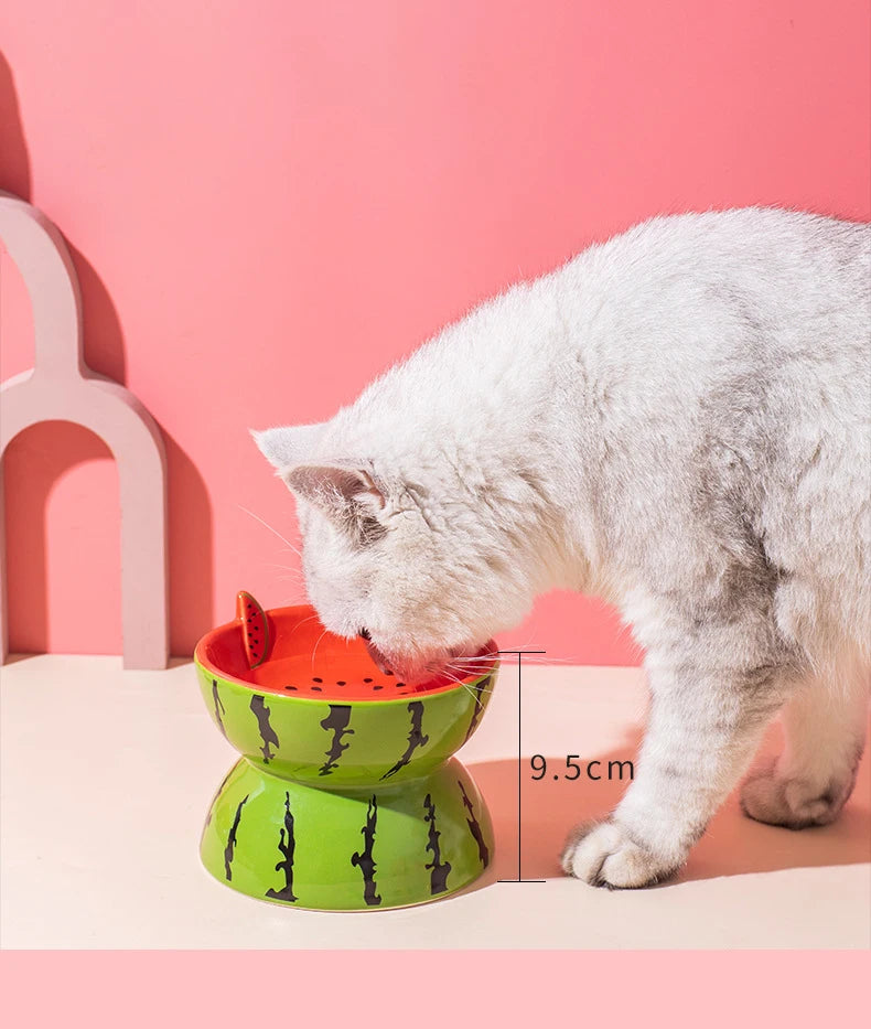 Cat Ceramic Bowl Fruit Shape Small Dogs Food Water Snack Bowls Pet Elevated Drink Eat Feeders Puppy Cats Cute Feeding Supplies