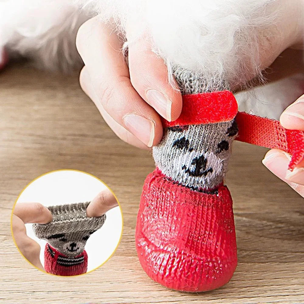 Dog Socks Warm Knit Socks for Cats and Dogs Waterproof Cat Shoes Scratch-proof Foot Covers Anti Scald Feet Pet Socks Teddy