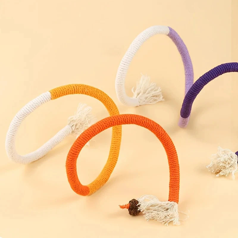 Cat Toys Silvervine Cat Teaser Toy Interactive Molar Cotton Rope Toys Clean Mouth Kitten Play Toy Cat Toys Silvervine Cat Teaser