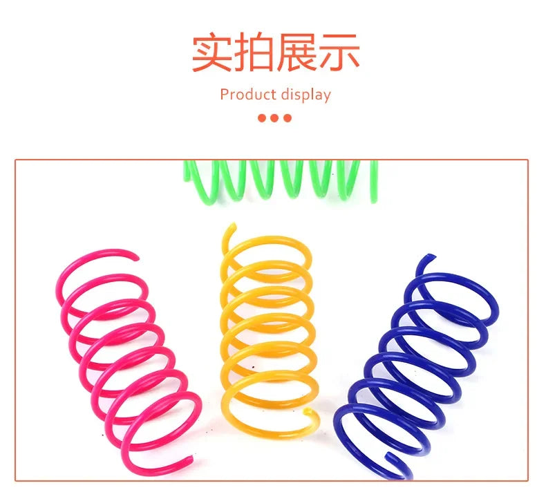 4/8pcs Pet Toys Colorful Cat Coil Toy Durable Plastic Spiral Spring Cat Toy Interactive Toy Activity Cats Hunting Exercise