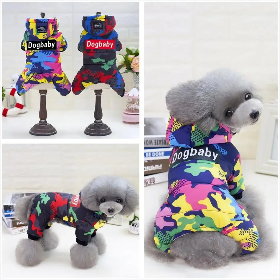 Pet Dog Jumpsuit Thicken Warm Winter Dog Clothes for Small Dogs Cats Chihuahua Jacket Yorkie Shih Tzu Down Coat Poodle Outfits