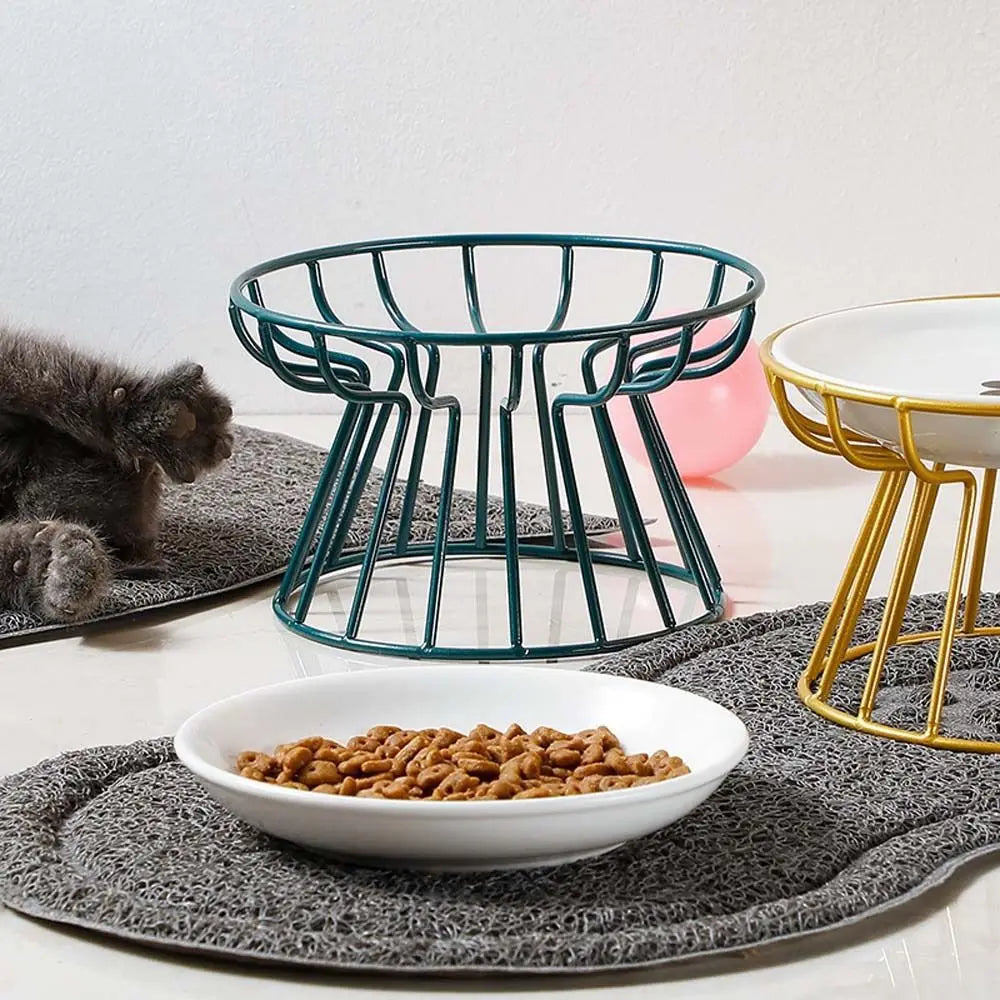 For Dog Cat Snack Canned Plate Elevated Cat Feeder Drinker Cat Food Bowl Water Feeder Container Pet Feeder Bowl Pet Supplies