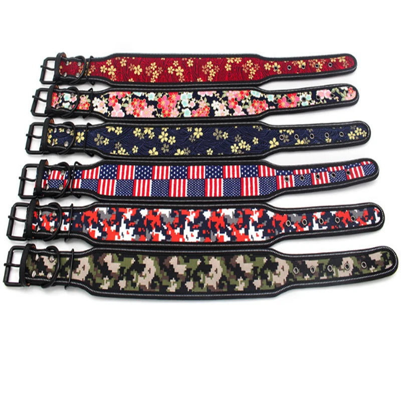 10 Colors Reflective Puppy Big Dog Collar with Buckle Adjustable Pet Collar for Small Medium Large Dogs Pitbull Leash Dog Chain