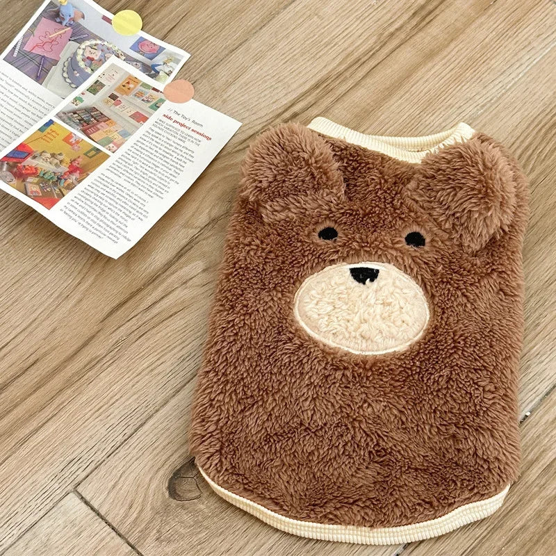 Winter Warm Plush Dog Clothing Coat Bear Sweater Pets Cute Dog Clothes Teddy Schnauzer Clothes Puppy Jacket Designer Dog Clothes