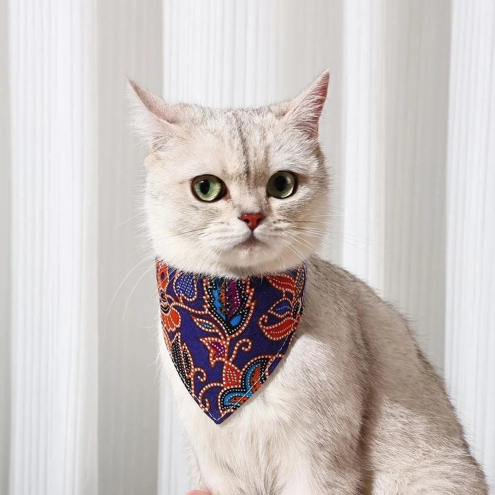 Adjustable Pets Banbana Collar PU Neck Scarf With Printed for Small Medium Large Dogs Cat Puppy Accessories Triangle Scarf XS-L