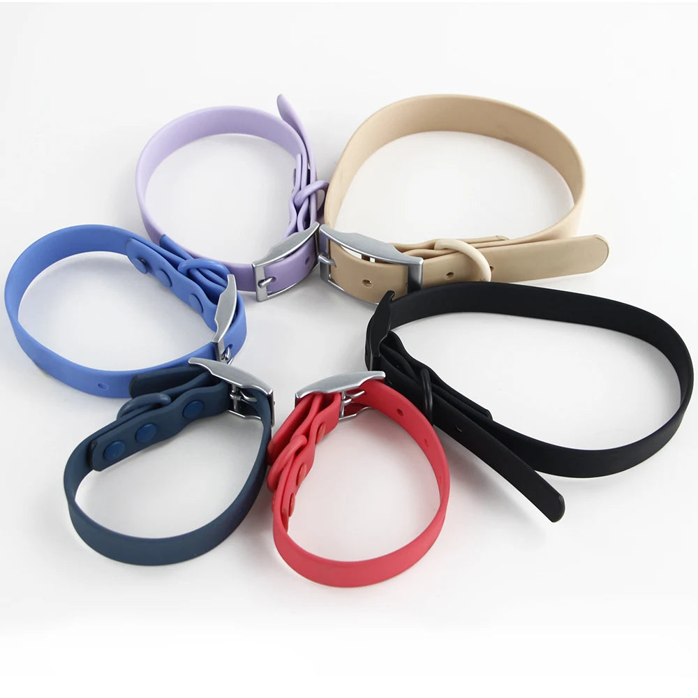 Universal Waterproof Dog Collars With Zinc Alloy Buckle PVC Rubber for Medium Small Dog Collar for Cats