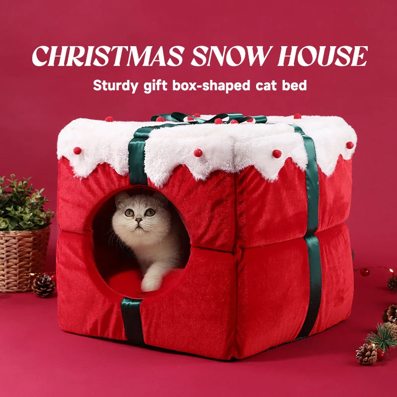 Cats Warm Bed Christmas Pet Goods Winter Puppy House Accessory Dog Mat Houses and Habitats Cushions Things Accessories