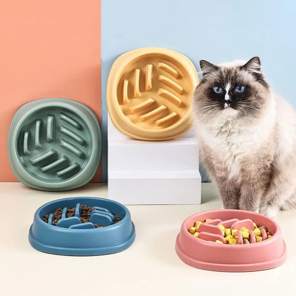 Pet Feeding Tool Plastic Dog Slow Food Bowl Portable Anti Choking Cat Feeder Anti Spill Anti Slip Pet Feeding Basin Kitten