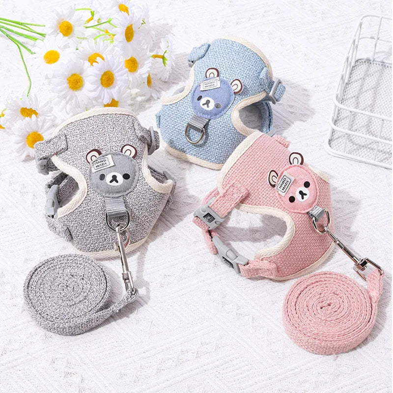 Cute Dog Strap Leash Small Pet Cat Bunny Collar Chest Strap Dog Rope Maltese Chihuahua Puppy Leash Ultra Small Pet Harness New