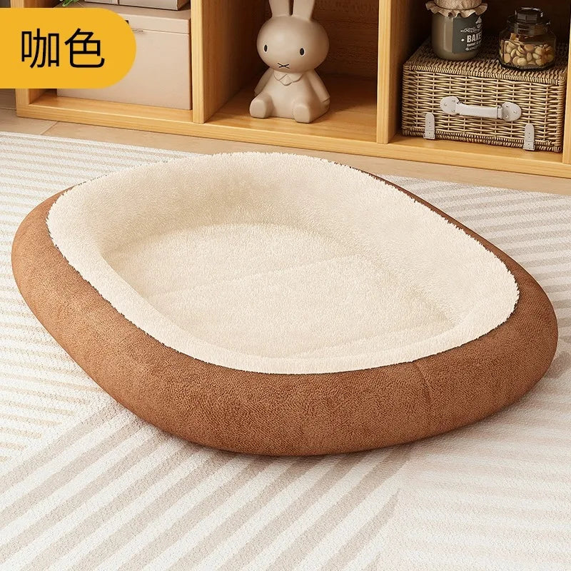 2024 Winter Dog Cat Bed Sofa Mat Round Carpet Rug Pet Kennel Nest Soft Material Warm Sleeping House Puppy Cushion