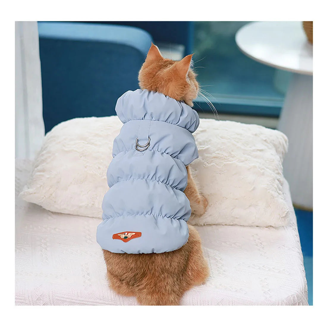 Dogs and Cats Warm Jacket with Double Buckle Design Pet Vest Hoodie Dress Winter Clothing Outfit 8 Colours