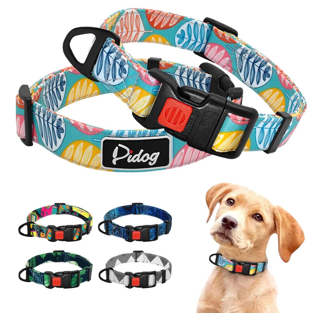 20 Styles Nylon Dog Collar Bohemian Floral Pet Collars Fashion Printed National Style Puppy Chihuahua Pug Collar Dog Accessories