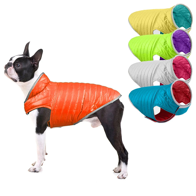 Reversible Dog Clothes Reflective Winter Dogs Down Jacket For Small Large Dogs Pet Cat Labrador French Bulldog Jackets Coat