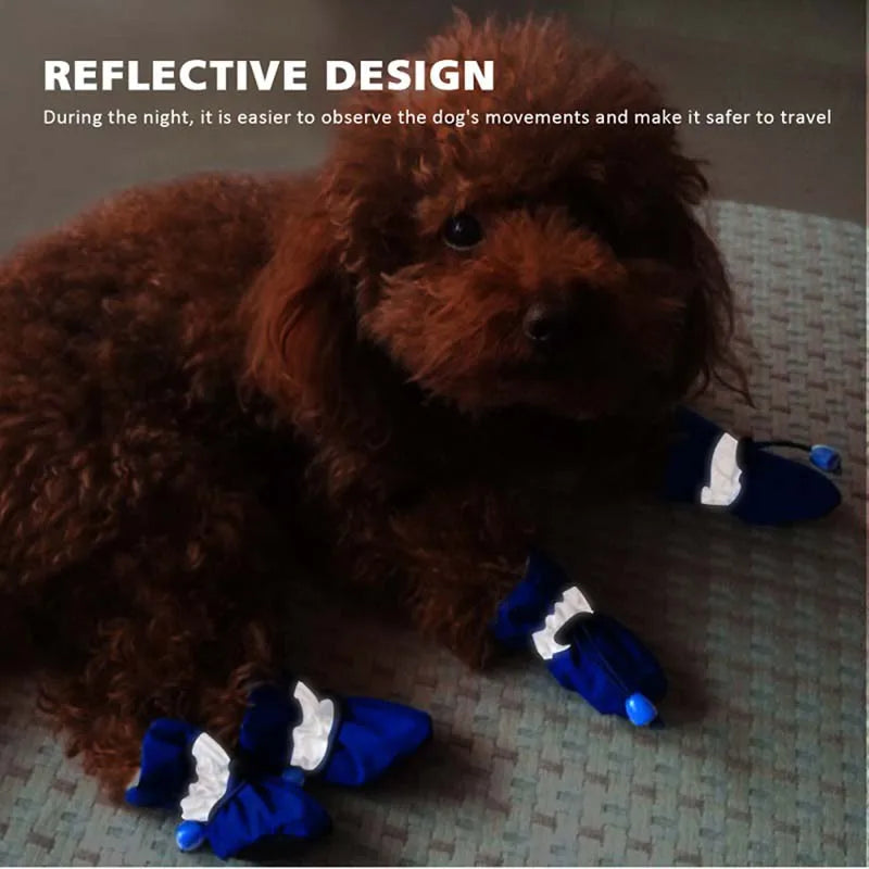 Pet Dogs Winter Shoes Rain Snow Waterproof Booties Socks Rubber Anti-slip Shoes For Small Dog Puppies Footwear Pet Products Cute