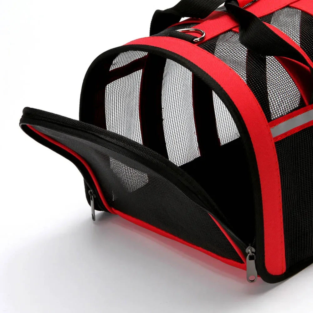 Dog Soft-sided Travel Carrier Portable Pet Dog Cat Airline Bags Mesh Window Travelling Carrying Bag for Small Medium Dog S M L