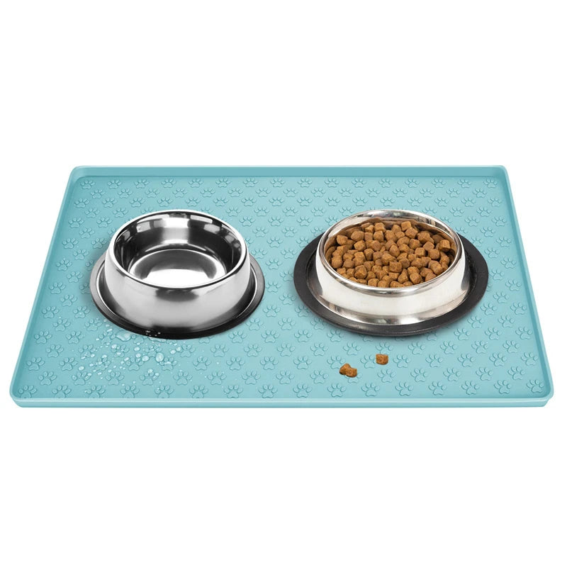 Waterproof Pet Placemat Dog Cat Food Mat Dog Feeding Mat Cat Dog Drinking Feeding Placemat Silicone Pet Bowl Pad Feeder Mats