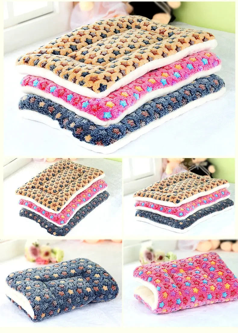 Dog Blanket Soft Cute Pet Cat Blanket Dog Cat Bed Mat Warm Fleece Design Pet Puppy Bed Sofa Pet Product Cushion Cover Towel