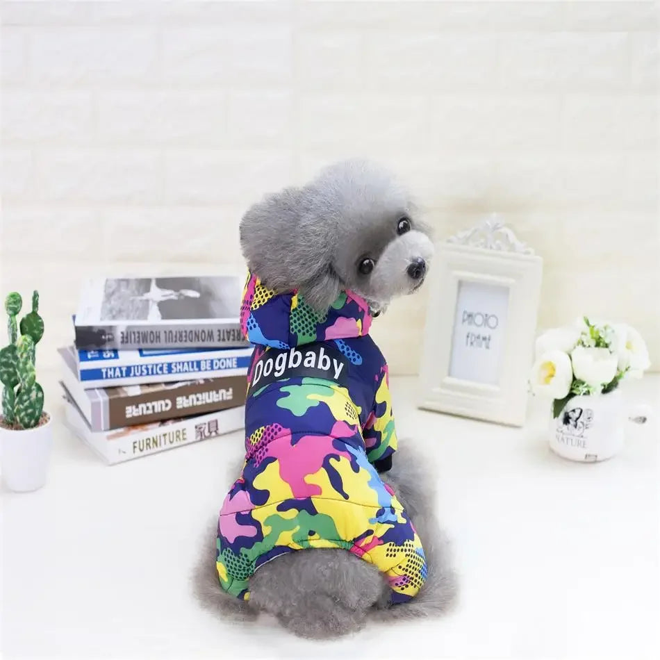 Pet Dog Jumpsuit Thicken Warm Winter Dog Clothes for Small Dogs Cats Chihuahua Jacket Yorkie Shih Tzu Down Coat Poodle Outfits