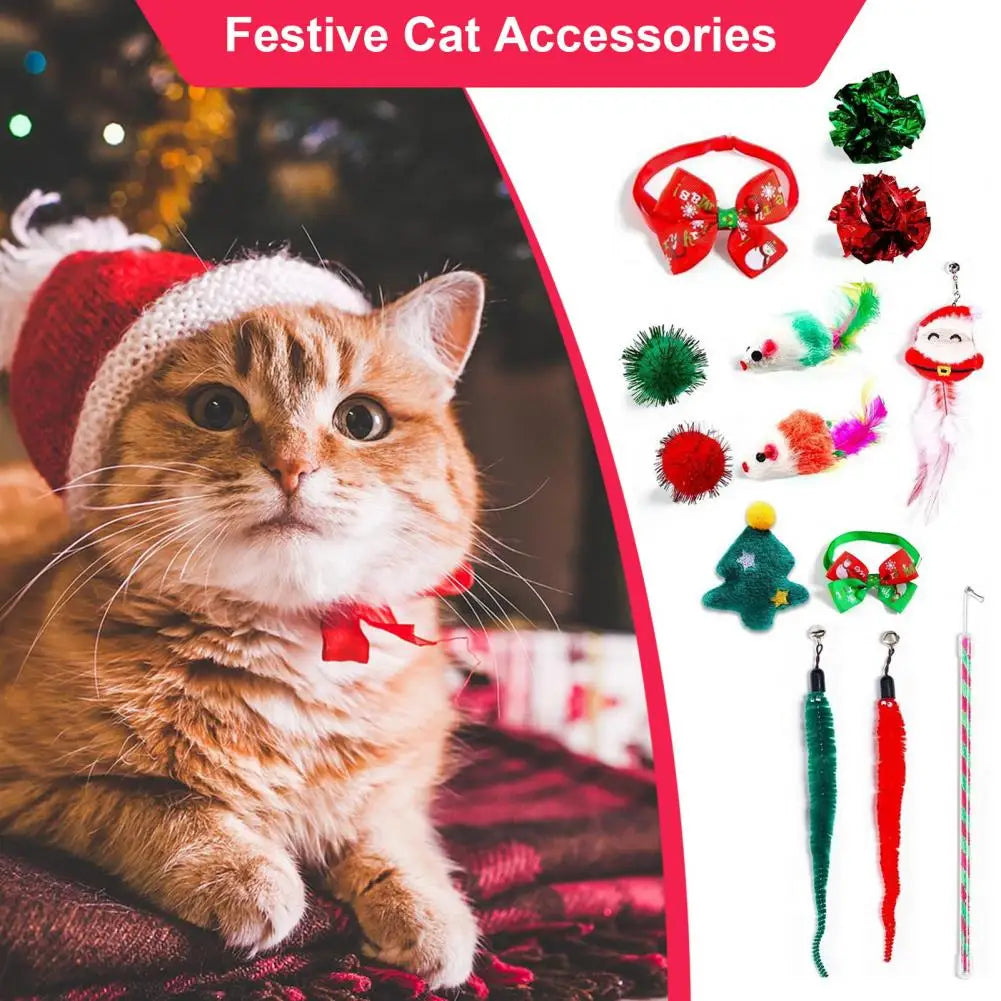 Advent Calendar for Pets Dog Chew Toy Assortment Christmas Cat Advent Calendar with Teasing Toys Bow Tie Collars Bandana for 24