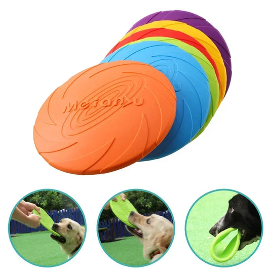 15/18/22cm Pet Dog Flying Disk Toy Silicone Dog Toy Dog Game Flying Discs Resistant Chew Puppy Training Interactive Pet Supplies