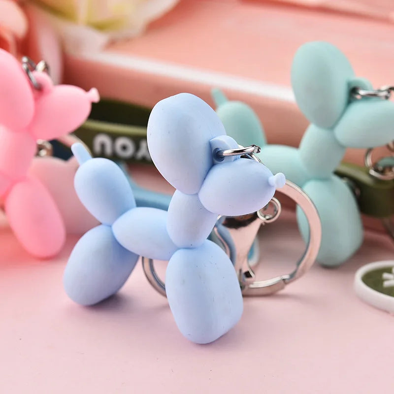 2022 New Fashion Stereo Cute Balloon Dog Keychain Key ring Creative Cartoon Mobile Phone Bag Car Pendant Fun Keychain