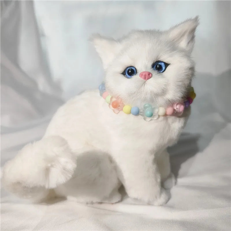 Colorful Pet Jewelry Cat Collar Cute Dog Necklace Pet Pearl Collar Flower Shape Dog Grooming Accessories