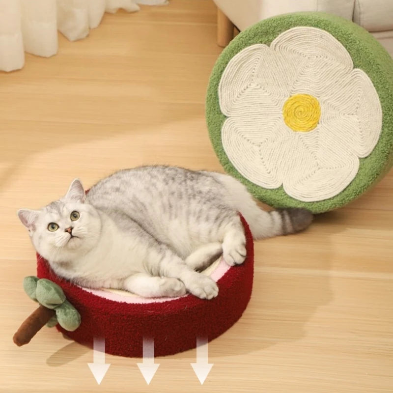 Cat Scratcher 2 In 1 Cat Anti Scratch Bed Cute Shape Cat Scratching Bed Round Cat Scratch Protection Paw Toy Gatos Accesorios