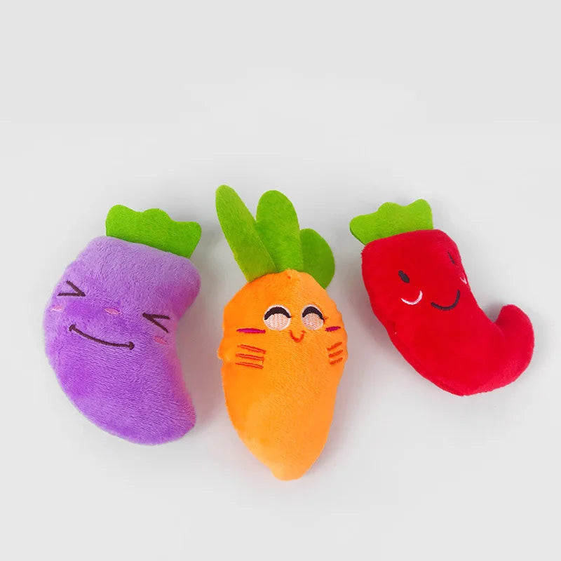 Bite Resistant Puppy Dog Cat Chew Toys Plush Squeaky Pet Fruit Toy for Small Medium Dogs Chihuahua Beagle mascotas Accessories